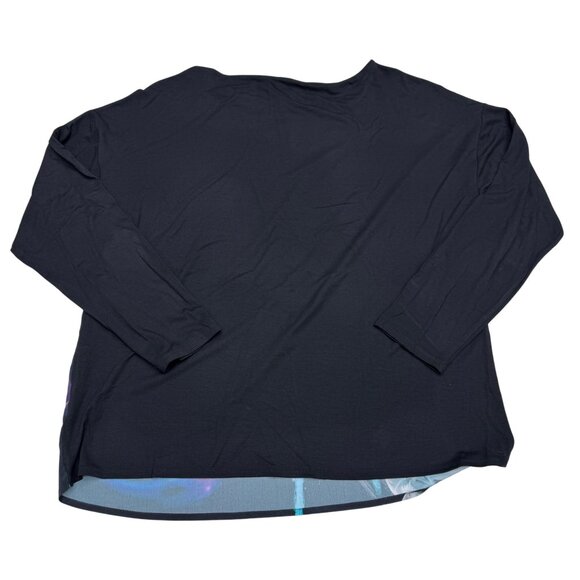 Chico's Women's Abstract Print LS Blouse Top Black/Multicolor, Size 2 (US L) - Picture 2 of 8